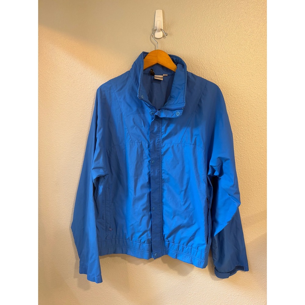 Helly Hansen Windbreaker Jacket Mens XL Blue‎ Full Zip Snap Lightweight Vintage